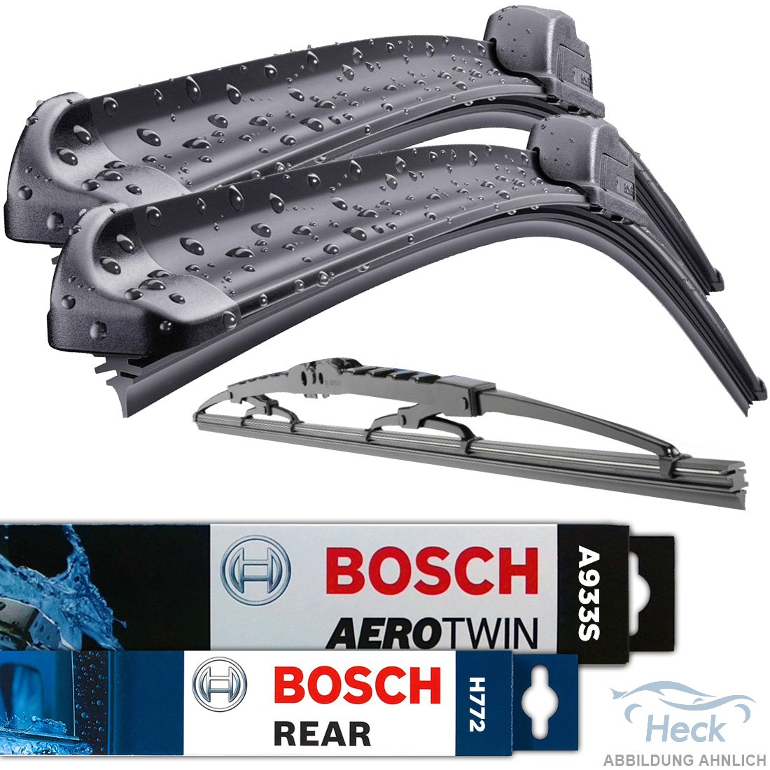 Bosch Scheibenwischer Vorne Hinten für AUDI RS4 Avant 8ED;B7|A933S H772