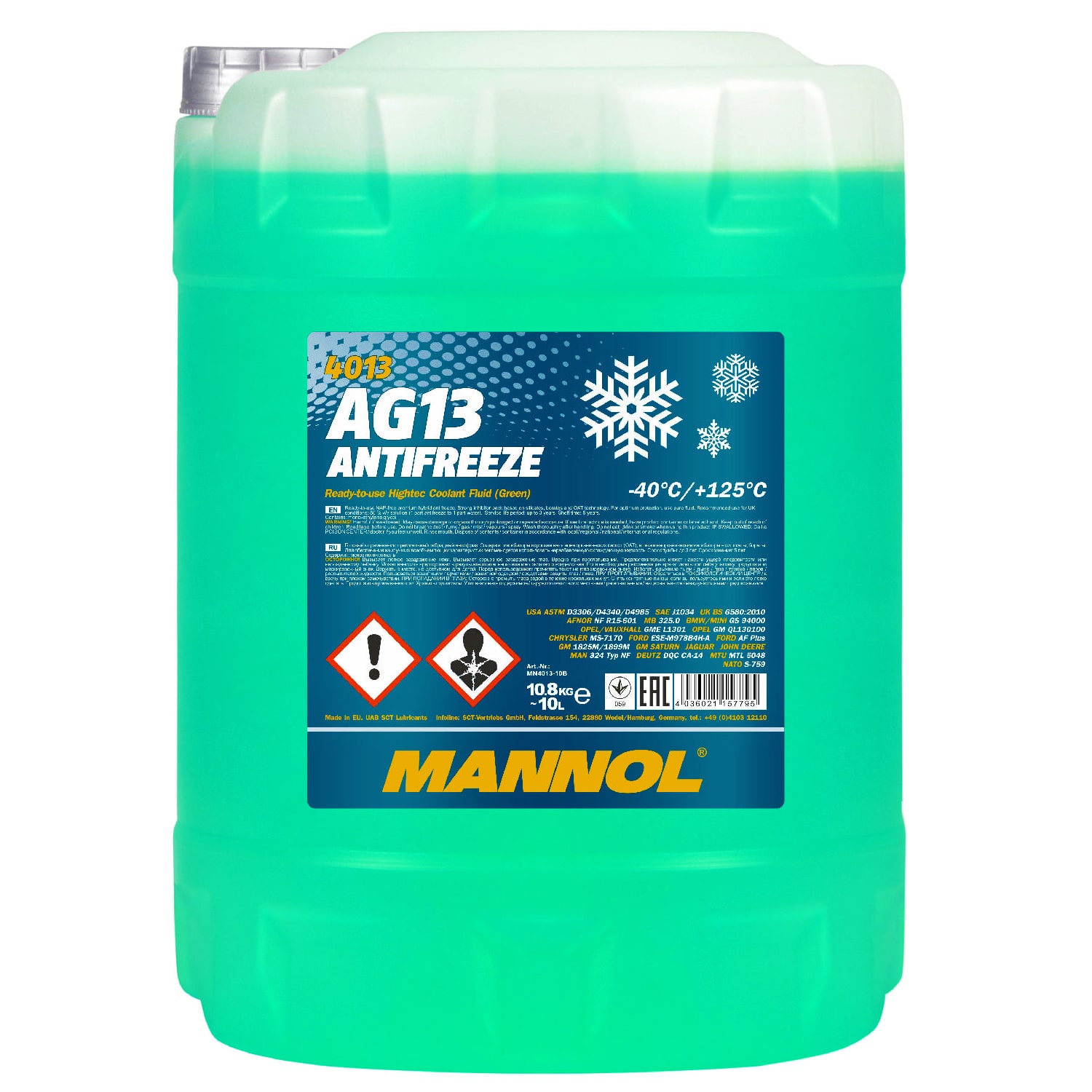 10 Liter MANNOL AG13 -40°C Antifreeze (Hightec)